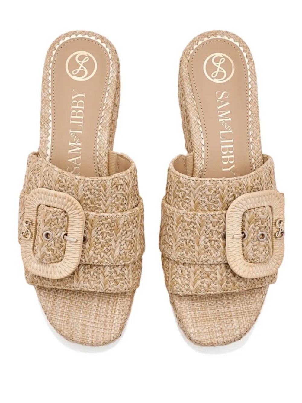 Sam & Libby Crysta Raffia Platform Sandals Cyprus Size 8